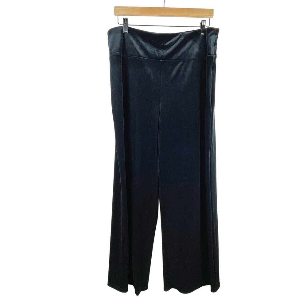 J. Jill Wearever Smooth Fit Full Leg Women's Black Velour Trouser Pants Size L